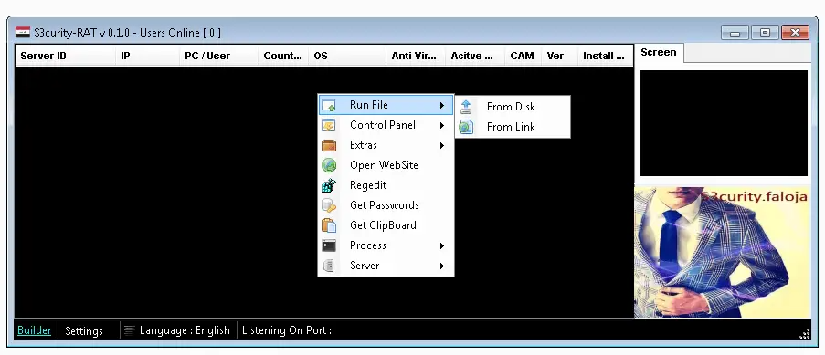 S3curity-RAT v0.1.0 Windows Rat